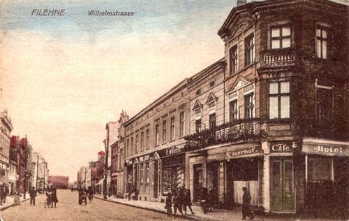 Die Wilhelmstraße in der Stadt Filehne vor 1914