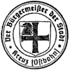 Siegel des B&uuml;rgermeisters der Stadt Kreuz (Ostbahn) von 1937